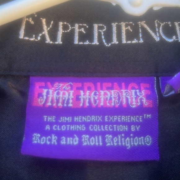 Jimi Hendrix Experience Black Silver Paisley Button up Shirt Men's Size S - Picture 3 of 10